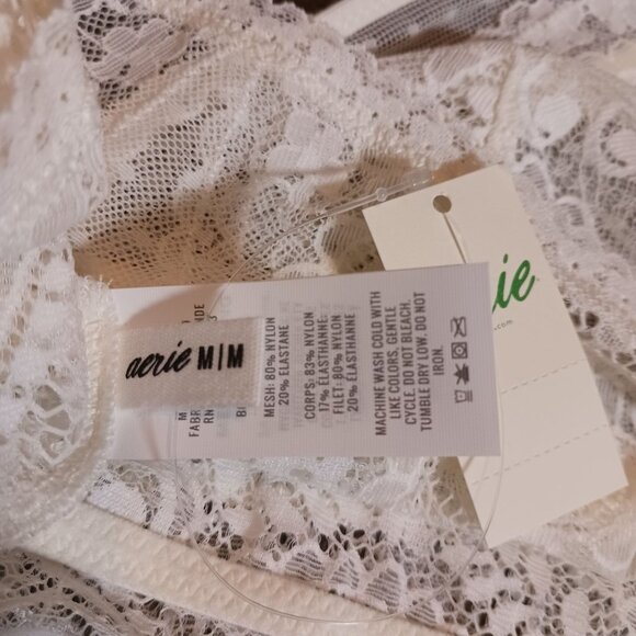 NEW Aerie Paisley Lace Longline‎ Bralette Ivory Size M - Picture 9 of 12